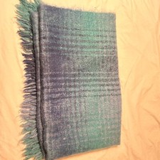 St. Albans Mohair Wool Blue Plaid Throw Blanket Loch Lomond Australia picture