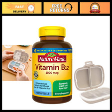 Nature Made Vitamin B12 1000 mcg., 400 Softgels Bundle with a Pill Oragnizer (2 picture
