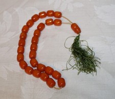 Vintage Egg Yoke Butterscotch Amber PRAYER BEADS 47 Grams Estate picture