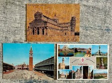 Lot 3 Vintage Italy Postcards - Florence, Pisa, Venice (Posted w/ Italia Stamps) picture