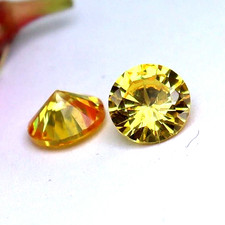 1.90 Ct Natural Round Cut Cambodian Yellow Zircon Certified Loose Gemstone 2 Pcs picture