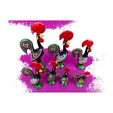 Lot 8 Vintage Portuguese Galo de Barcelos Good Luck Roosters picture