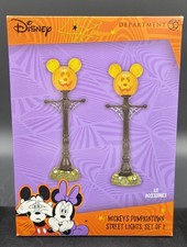 Dept 56 Mickey's Pumpkintown Street Lights Set Disney Halloween Village #6007730 picture