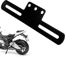 Universal Adjustable Motorcycle License Plate Bracket Rear Mount Polished Black picture