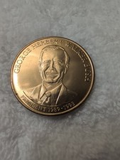 George Herbert Bush President 1989 1993 Brass White House Coin Pre Owned picture
