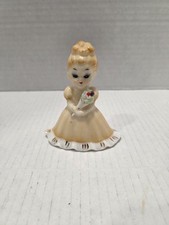 Bradley Exclusives Vintage Girl With Flowers Porcelain Figurine picture