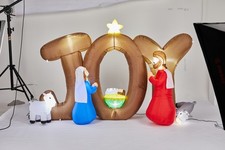LEADZM 7.5FT Lighted Christmas Inflatable Decoration, Inflatable Nativity Scene picture