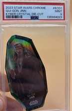 2023 Topps Chrome Star Wars QUI-GON JINN #KCD-1 Kyber Crystal Die-Cut SSP PSA 9 picture