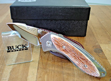 2005 BUCK KNIFE 270 MINI ALPHA GIRAFFE BONE HANDLE MP 420HC BLADE IDAHO STAMP picture