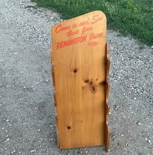 DuPont Remington Gun Store Display Wooden 34” Rare *READ* Some Damage picture