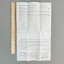 Vintage 1858 Brandon VT Land Deed Lorenzo Bixby EN Briggs Otter Creek Genealogy picture