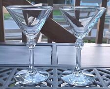 LIBBEY STARDUST MARTINI GLASSES 1940's CLEAR VINTAGE SET OF 2 EXCELLENT picture