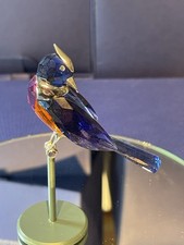swarovski benua blue exotic bird with stand,mint,box&certif picture