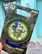 2026 Disney Parks Veterans Day Mickey Mouse Ribbon Strength Courage Honor LR Pin picture