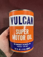 Vintage Vulcan Super Motor Oil Can Quart Oil Can Cincinnati Ohio Gas Oil HTF picture