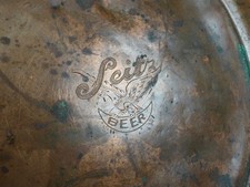 Early Seitz Beer Brewing Co. Solid Copper Serving Tray Engraved 1900-1930's picture