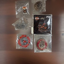 Harley Davidson Pin Lot And Challene CoinDaytona BikeWeek Firefighter Maine HOG picture