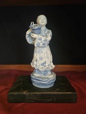 Antique Chinese Qing Dynasty Kangxi Blue and White Porcelain Figure picture
