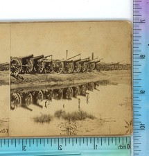 Captured siege Guns at Rockets Richmond VA Civil War Stereoview c1865 picture