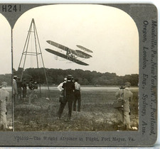 The Wright Brothers Airplane In Flight, Fort Myer, Va.-Keystone Stereoview O84 picture
