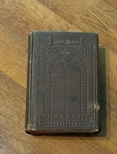 RARE 1881 Holy Bible, New York American Bible Association with marriage clipping picture