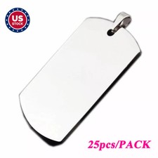 25pcs High Quality Engraving Blank Army Stainless Steel Military Blank Dog Tags picture