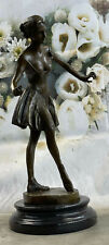 Hot Cast Bronze Lady Ballerina Marble by French Artist Collet Titeled Pas De picture