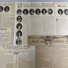 Antique Wedding Articles From Cerca 1905 Newspaper Ephemera Brides Engagement picture