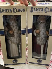 Two MAROLIN GERMANY LIMITED EDITION SANTA PAPER MACHE FIGURINE NEW 10 1/2” picture