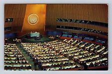 New York City NY, United Nations, General Assembly Hall, Vintage Postcard picture