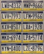2011-2020 ‘s Lot of 10 Pennsylvania License Plates — VISIT PA.COM — NICE picture