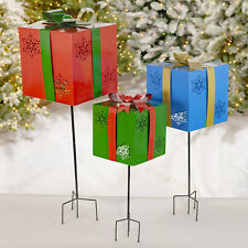 Christmas Metal Gift Box / Ornament Ball Stake in Assorted Styles picture
