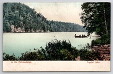Adirondacks Crystal Lake Canoe Postcard c1907-1914 Rochester News Co. picture