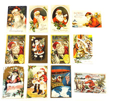 #3 Postcards Lot of 12 Antique Early 1900s Christmas Portrait Santa & More picture