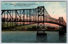 Lewiston Clarkston Bridge Over Snake River Idaho ID c1910 Postcard picture