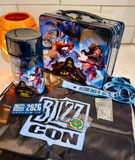 2026 BlizzCon Metal Lunchbox Tin Set w/ Tumbler Bottle, Lanyard, Bag & Pins picture