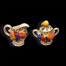 Fitz and Floyd Venezia Collection ceramic Cream & Sugar (w/lid) Set picture
