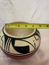 Signed, Numbered Vintage Ute Mountain Bowl, Glazed Interior, Hand Painted picture