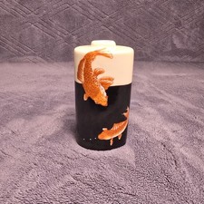 Vintage Fabienne Jouvin French Porcelain Koi Fish Vase 4.25 Inches Rare picture