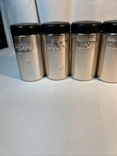 Vintage Nasco Italy Copper Coated Aluminum Spice Jars Set Of 8 picture