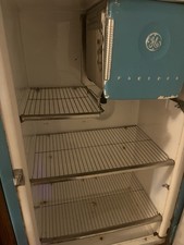 General Electric Vintage Blue Refrigerator Collectible Major Appliance picture