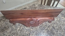 Vintage Walnut Wood Mantle Clock Shelf Curio Knick Knack Display picture