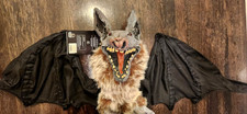 Halloween Monstrous 3 FT Bat Hanging Prop Lighted Red Eyes NWT from Nightmare Co picture
