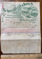 1889 graphic billhead American Lamp Brass Co Swann Whitehead Trenton NJ picture