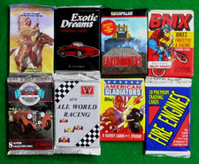 VINTAGE WAX /FOIL CARD PACKS LOT OF 8 PACKS-BMX-EARTHMOVERS-NATIVE AMERICANS+++ picture