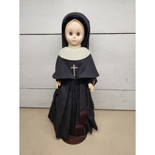 Vintage Genuine Nun Doll 1985 Catholic Religious Habit Rosary Crucifix Figure picture