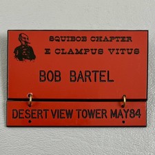 Vintage Squibob Chapter E Clampus Vitus Name Badge May 1984 Bob Bartel picture