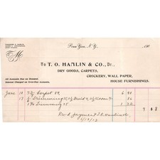 1908 T.O. Hamlin & Co Dry Goods Penn Yan NY Billhead Receipt Letterhead AB6-OD1 picture