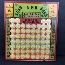 1943 Gambling Board Grab A Fin Grab Jar O Do RARE Unused picture