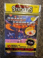 Play & Activity Stickers Transformers Vintage 1986 Sticker Album w/ 10 Packets picture